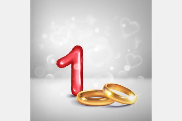 Celebrate First Milestones with a Red Number 1 and Gold Rings Design