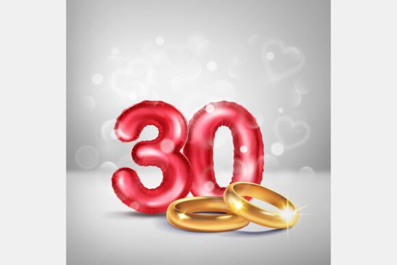 Celebrating Milestones: The Charm of Red 30 and Gold Rings