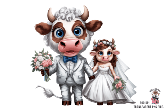 Cute Cow Wedding Couple PNG: Design Ideas and Practical Uses
