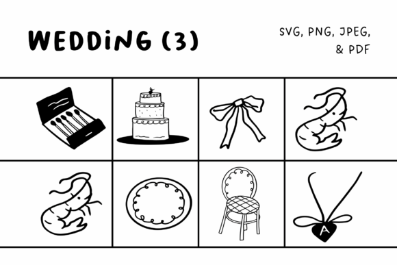 Elegant Wedding Illustrations Set3: A Curated Collection for Timeless Designs