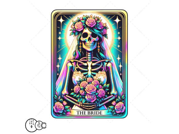 Enchanting Wedding Art: The Bride Tarot Card PNG for Creatives