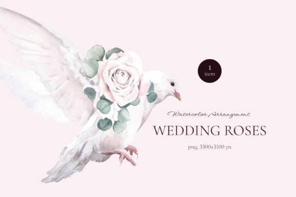 Timeless Elegance: The Wedding Dove Watercolor Arrangement
