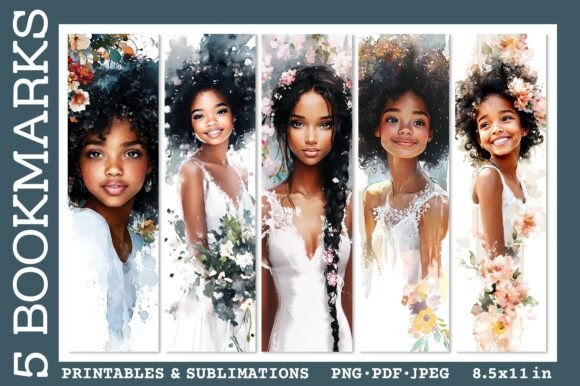 Wedding Bookmarks: Afro Bride Bookmark for Marketing & Gifts