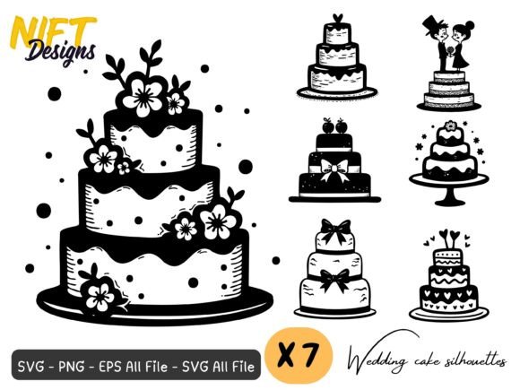 Wedding Cake Silhouettes SVG: Elegant Designs for Every Occasion
