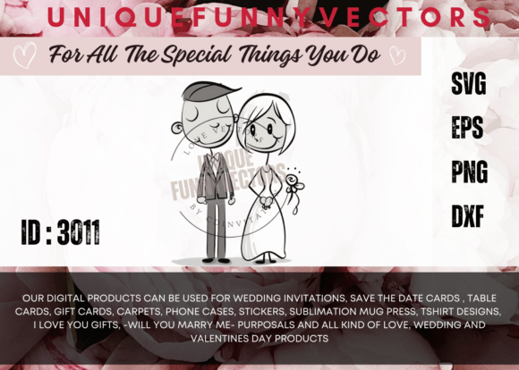 Wedding Couple Stick Figure 3011: Adding Whimsy to Your Designs
