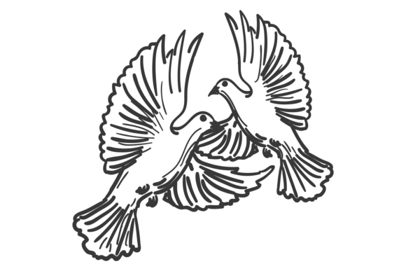 Wedding Doves Drawing: The Perfect Couple Icon for Your Designs